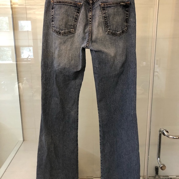 Vintage Manager jeans, medium high rise, flare leg, long. - Picture 4 of 11